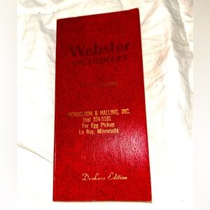 Antique Websters Vest Pocket Dictionary Self Pronouncing De Luxe Edition